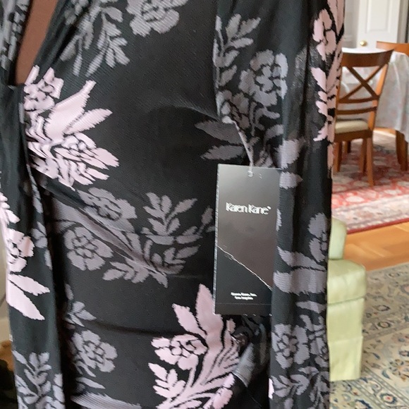 NWT Karen Kane Dream Girl Long sleeves floral sheer blouse - Picture 5 of 8